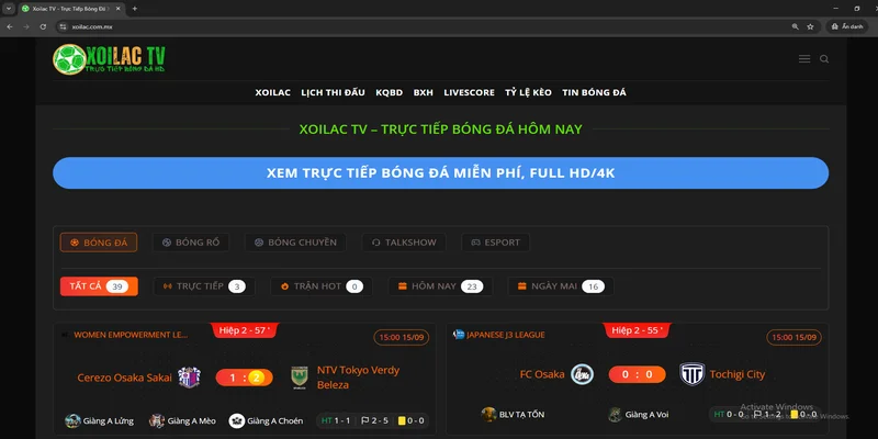 Xoilac - Nền tảng trực tiếp bóng đá hàng đầu hiện tại